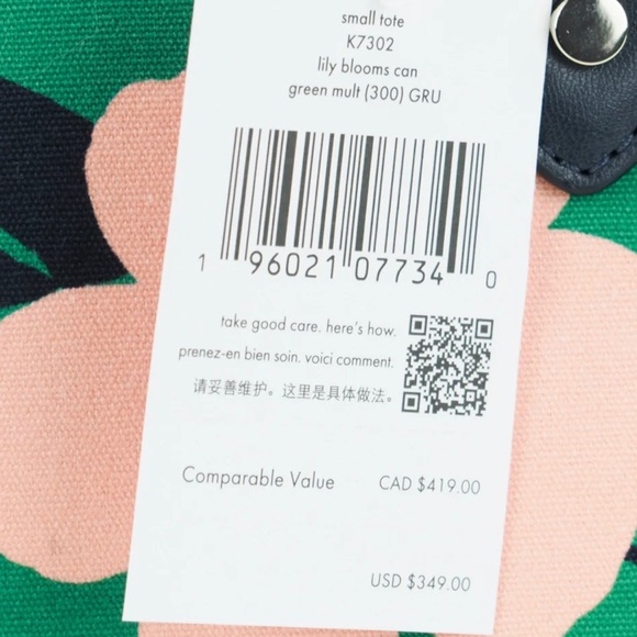 ✨NWT✨Kate Spade Ella Lily Blooms Canvas Small Tote - Picture 5 of 6